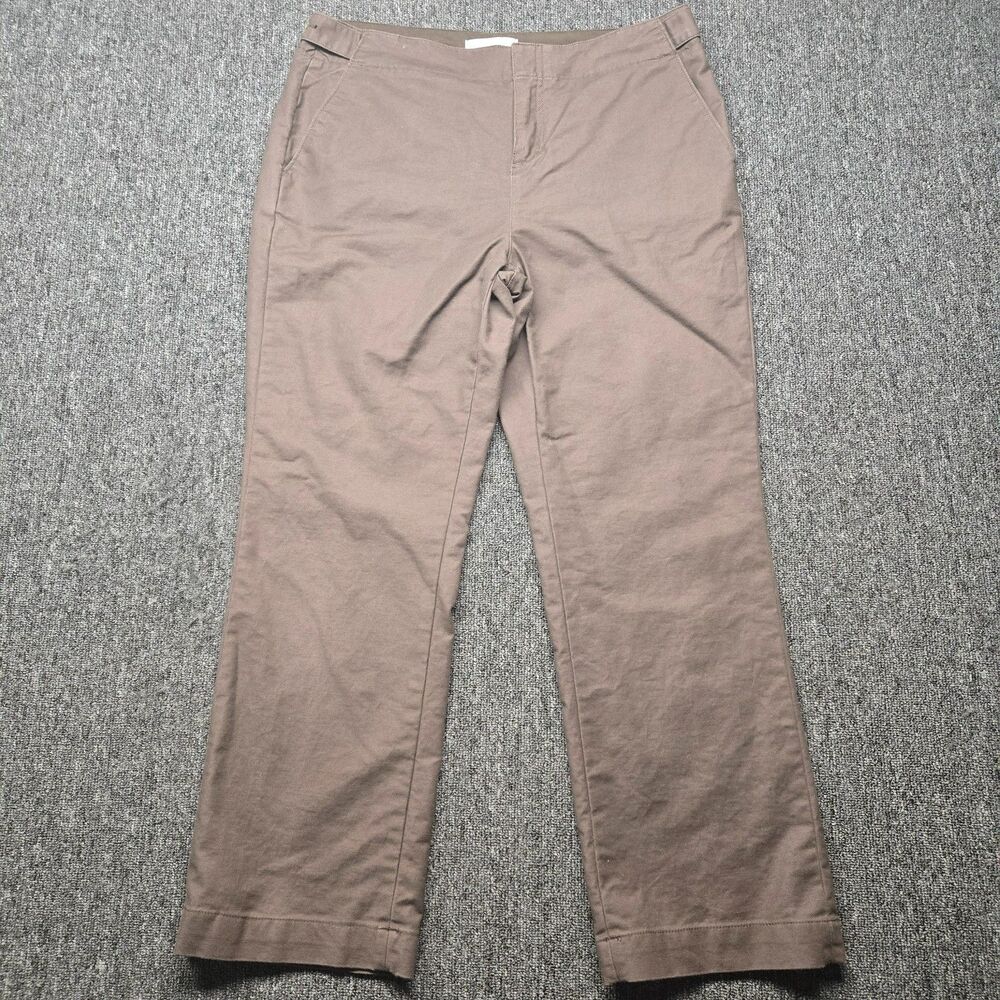 Coldwater Creek Womens 8P Brown Natural Fit Straight Leg Classic Pants Petite